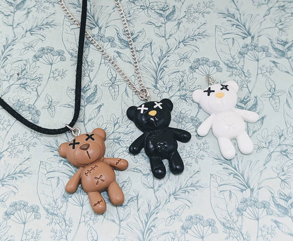 Bear necklace, bear jewellery, statement necklace, statement jewelry, gothic necklace, gifts for goths, kawaii jewelry, kawaii necklace,