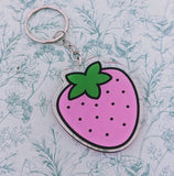 Strawberry keychain, Strawberry lover gifts, Strawberry fruit jewellery, fruit lover gifts, kawaii gifts, kawaii keychain, kids bag charm,