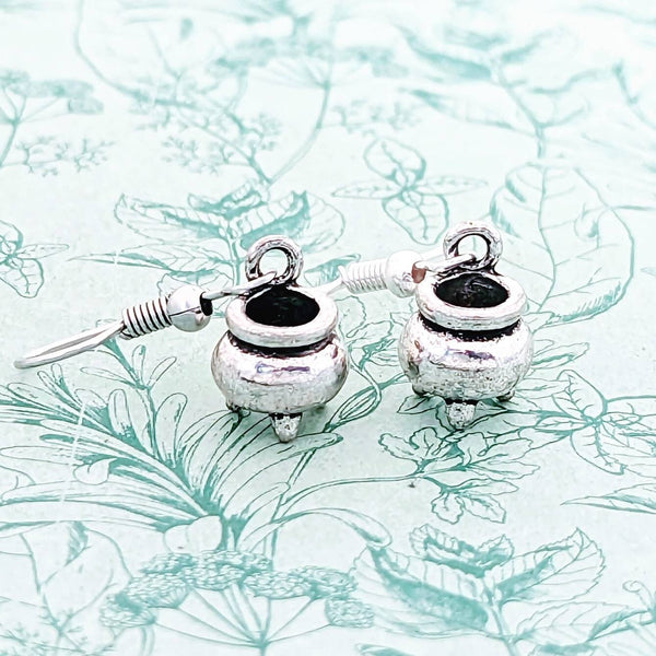 Witch cauldron earrings, witch jewelry, gifts for witches, witch coven gifts, pagan earrings, Halloween jewelry, witch accessories,