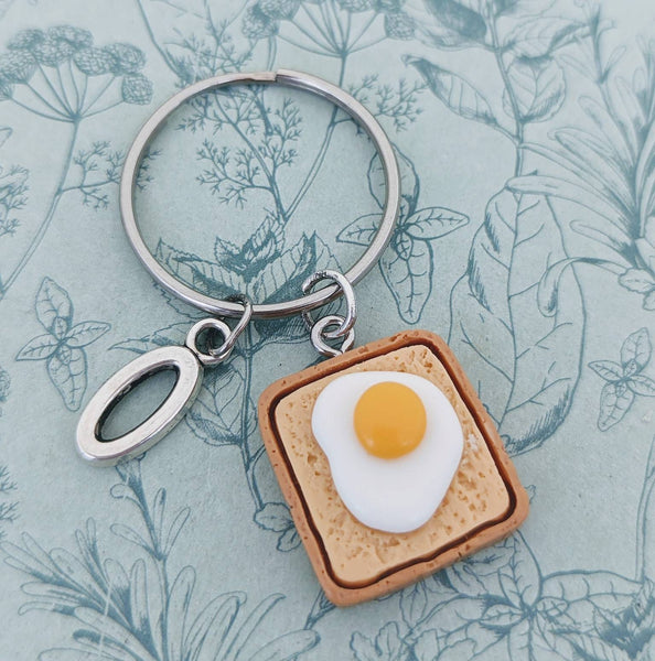 Egg on toast Keyring, novelty keychain, quirky gifts, food lover gifts, fast food, chef gifts ideas, gifts for chefs, gifts for food lovers