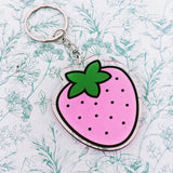Strawberry keychain, Strawberry lover gifts, Strawberry fruit jewellery, fruit lover gifts, kawaii gifts, kawaii keychain, kids bag charm,