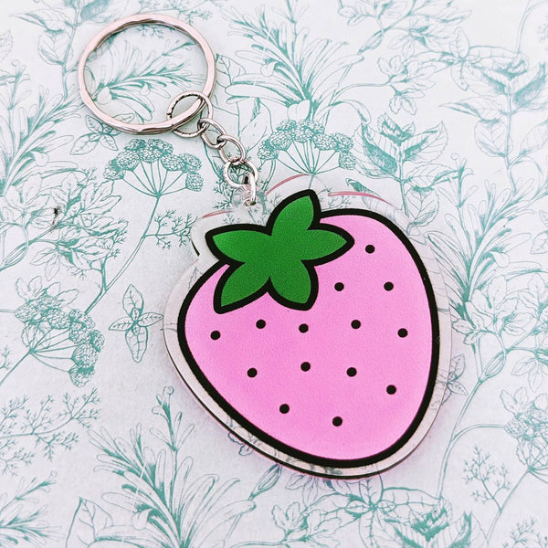 Strawberry keychain, Strawberry lover gifts, Strawberry fruit jewellery, fruit lover gifts, kawaii gifts, kawaii keychain, kids bag charm,