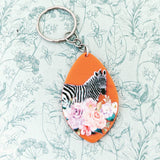 Zebra keychain, zebra lover gifts, zoo keeper gifts, gifts for zoologists, animal lover gifts, wild animals, horse keychain, vet gifts