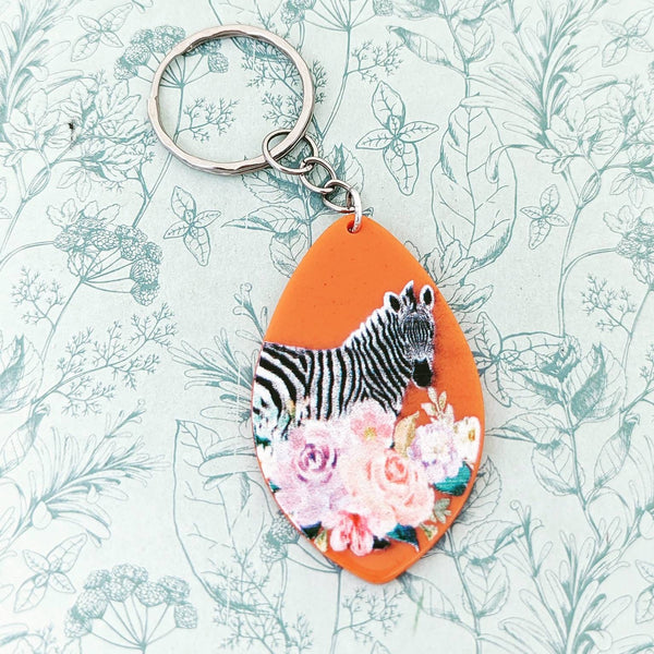 Zebra keychain, zebra lover gifts, zoo keeper gifts, gifts for zoologists, animal lover gifts, wild animals, horse keychain, vet gifts