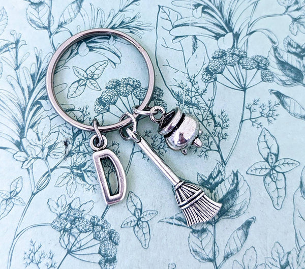 Witch keychain, pagan Keyring, gifts for witches, witch cult gifts, gothic keychain, gifts for goths, witchy gifts, gothic jewelry,