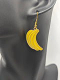 Banana earrings, fruit earrings, fruit lover gifts, gifts for vegans, fruit jewelry, kawaii earrings, kawaii jewelry, foodie gifts, healthy
