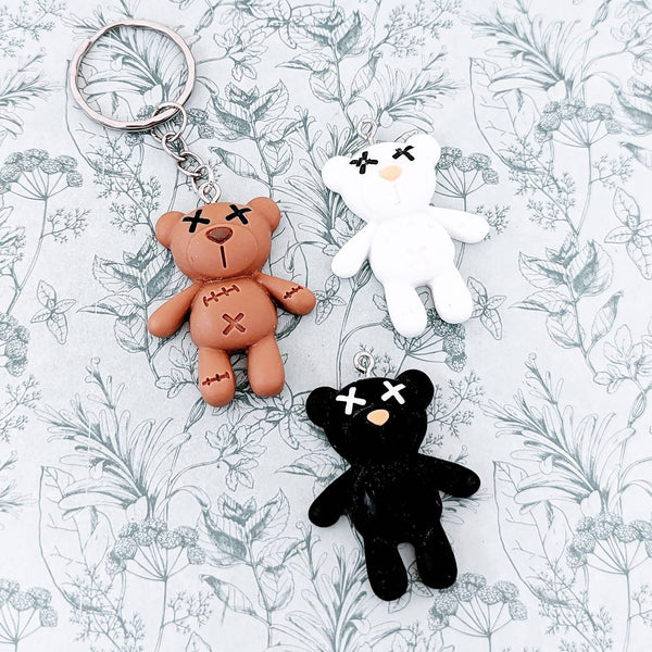 Bear keychain, bear keyring, bear lover gifts, kawaii keychain, kawaii gifts, novelty keychain, novelty gifts, gothic keychain, quirky gift