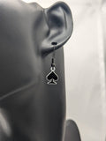 Playing card earrings, ace of spades earrings, card magician gifts, casino earrings, casino player gifts, gambler gifts, fun earrings,
