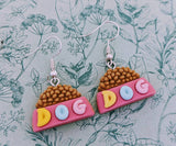 Dog food earrings, dog mom earrings, dog walker gifts, gifts for dog walkers, kawaii jewelry, kawaii earrings, vet earrings, gifts for vet