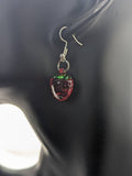 Strawberry earrings, strawberry jewelry, strawberry lover gifts, strawberry themed, fruit earrings, fruit jewellery, summer earrings,