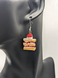 Strawberry cake earrings, dessert lover gifts, foodie earrings, dessert chef gifts, food lover gifts, food jewellery, caker lovers ,