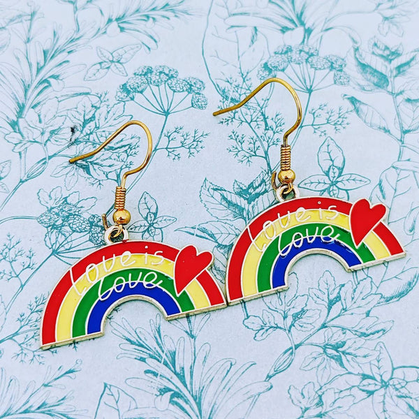 Rainbow earrings, LGBT earrings, pride rainbow gifts, pride rainbow jewelry, LGBTQ jewelry, gifts for girlfriends, rainbow flag gifts,