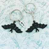 Black bat keychain, gifts for bat lovers, bat watcher gifts, vampire bat keychain, gothic accessories, gothic themed gifts, Halloween gifts