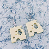 Cheese earrings, cheese lover gifts, cheese jewellery, foodie gifts, food lovers, food earrings, novelty earrings, cheese slice, fun jewelry