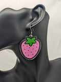 Strawberry earrings, statement earrings, Strawberry jewelry, fruit earrings, kawaii earrings, kawaii jewellery, fruit lovers, fruit gifts,