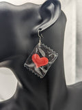 Heart earrings, heart jewelry, girlfriend gifts, kawaii earrings, kawaii jewelry, valentine's Day gifts, novelty earrings, novelty jewelry,