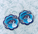 Fortune teller earrings, tarot earrings, gifts for fortune teller, tarot jewelry, psychic gifts, evil eye earrings, gothic earrings,