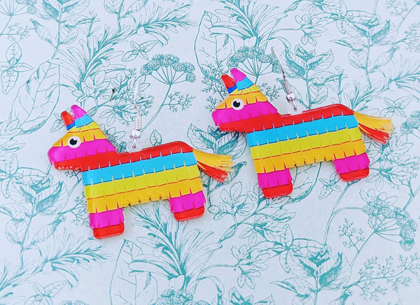 Pinata earrings, novelty earrings, novelty jewelry, Mexican gifts, kawaii jewelry, kawaii earrings, statement earrings, fun gifts ideas,