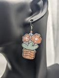 Flower earrings, plant lover gifts, plant earrings, mother day gifts, gifts for Gardener, Gardener earrings, gardener themed jewelry,