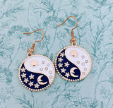 Ying Yang earrings, ying Yang jewelry, ying Yang gifts, celestial earrings, celestial gifts, celestial jewellery, pagan earrings, pagan gift