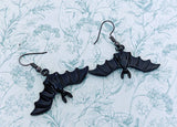 Black bat earrings, bat jewellery, bat lover gifts, vampire earrings, Halloween jewelry, Halloween earrings, vampire inspired gifts,