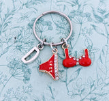Bikini keychain, underwear model gifts, summer keychain, beach bag accessories, novelty keychain, lifeguard gifts, swimmer gifts,