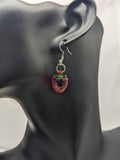 Strawberry earrings, strawberry jewelry, strawberry lover gifts, strawberry themed, fruit earrings, fruit jewellery, summer earrings,