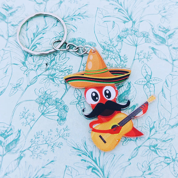 Novelty keychain, gift for Mexicans, mexico gifts, quirky keychain, Mexican carnival, fun keychain, fun gifts, traveller gifts, travel gifts