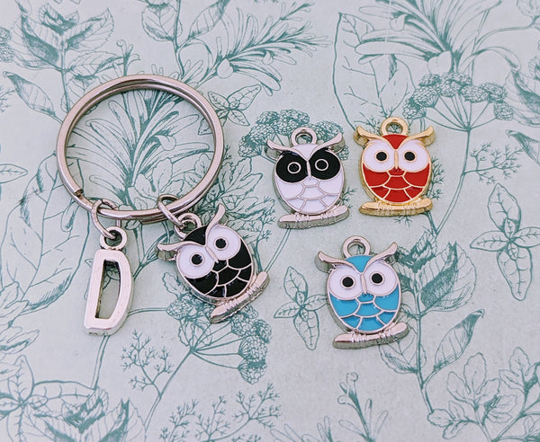 Owl keychain, owl Keyring, owl accessories, owl lover gifts, bird lover gifts, bird watcher gifts, bird keychain, barn owl, owl gifts,