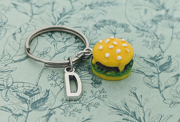 Burger keychain, burger lover gifts, fast food lovers, food keychain, best friend gifts, gifts for friends, chef gifts, novelty keychain,
