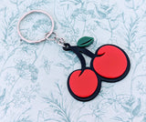 Cherry keychain, cherry accessories, cherry lover gifts, red cherry, retro bag charm, retro accessories, retro keychain, fruit lover gifts