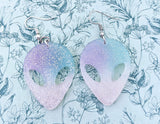 Alien earrings, UFO earrings, statement earrings, glittery earrings, kawaii earrings, alien jewellery, gifts for alien believers, UFO gifts,