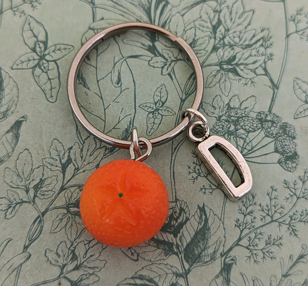 Orange keychain, orange keyring, orange accessories, fruit keychain, fruit accessories, fruit lover gifts, foodie gifts, food lover gifts