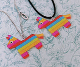 Pinata necklace, carnival necklace, carnival jewelry, gifts for Mexicans, novelty necklace, fun jewelry, kawaii necklace, kawaii jewelry