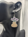 Flower earrings, plant lover gifts, plant earrings, mother day gifts, gifts for Gardener, Gardener earrings, gardener themed jewelry,