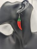 Red chilli earrings, chilli pepper jewellery, foodie earrings, statement earrings, statement jewelry, kawaii jewelry, red chilli charm,