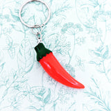 Chilli pepper keychain, chilli pepper lovers, cooking Keyring, cooking lovers, chef gifts, foodie gifts, red chilli, kawaii jewelry