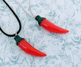 Chilli pepper necklace, chilli jewelry, chilli lovers, foodie gifts, foodie necklace, food lover gifts, chef gifts, chef jewellery,