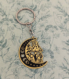 Mushroom keychain, mushroom Keyring, mushroom lover gifts, nature lover gifts, witch keychain, celestial keychain, celestial gifts,