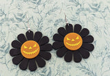 Halloween earrings, Halloween jewellery, pumpkin earrings, flower earrings, flower jewellery, scary earrings, horror lover gifts, horror fan