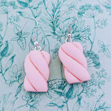 Marshmallow earrings, sweet earrings, sweet lover gifts, kawaii earrings, kawaii jewelry, marshmallow jewellery, fun earrings, fun gifts