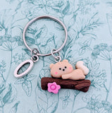 Squirrel keychain, squirrel Keyring, squirrel lover gifts, animal lover gifts, cute keychain, cute animals, woodland animal gift,