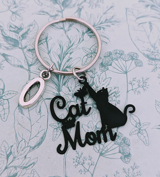 Cat mom keyring, cat mom keychain, cat lovers, cat mom gifts, personalised cat gifts, crazy cat lady, Thanksgiving gifts, mom birthday gifts