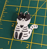 Skeleton cat earrings, Halloween earrings, cat lover gifts, skeleton jewelry, trick or treat, Halloween jewellery, big earrings, cat gifts