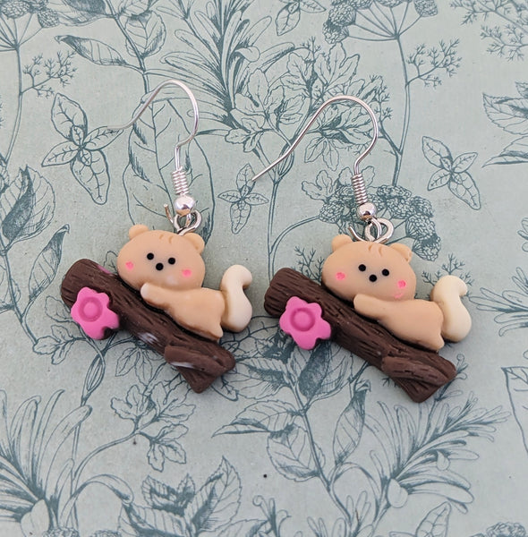 Squirrel earrings, squirrel lover gifts, gifts for squirrel lovers, squirrel jewelry, woodland animal gifts, cute animal earrings,