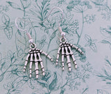 Skeleton hand earrings, Halloween earrings, halloween themed, Halloween jewelry, gifts for Halloween, gothic themed, gothic earrings,