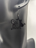 Cat mom earrings, cat mom jewelry, cat lover gifts, cat accessories, gifts for cat lovers, mothers day gifts, mom gifts, cat mom,