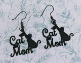 Cat mom earrings, cat mom jewelry, cat lover gifts, cat accessories, gifts for cat lovers, mothers day gifts, mom gifts, cat mom,