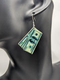 Dollar earrings, USA earrings, gifts for Americans, money earrings, novelty earrings, novelty jewelry, fun earrings, funky earrings,