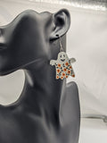 Ghost earrings, ghost jewellery, Halloween earrings, Halloween gifts, Halloween party, Halloween accessories, spooky earrings, floral ghost